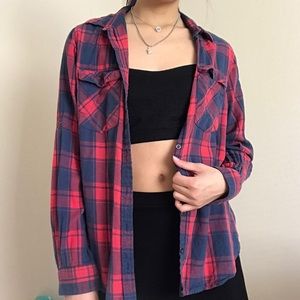 blue & red plaid flannel
